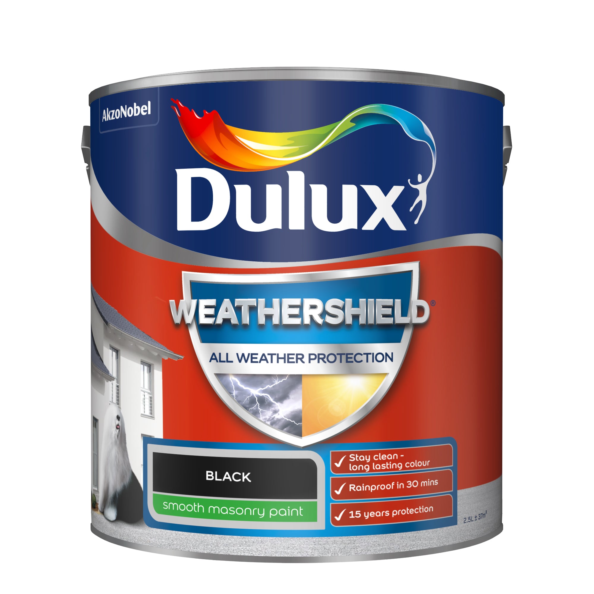Dulux Weathershield All Weather Protection Smooth Black 2.5L