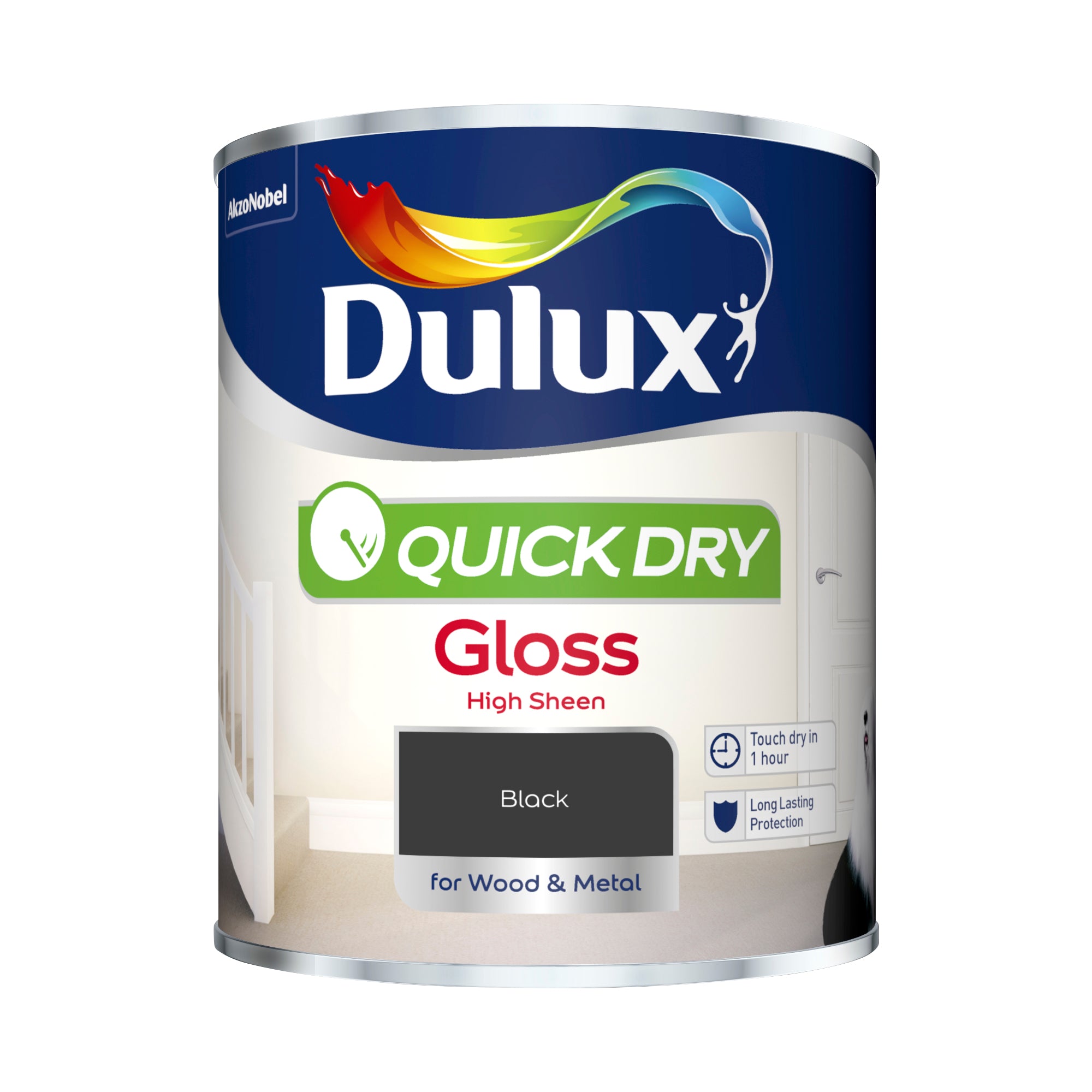Dulux Quick Dry Gloss Black 750ml