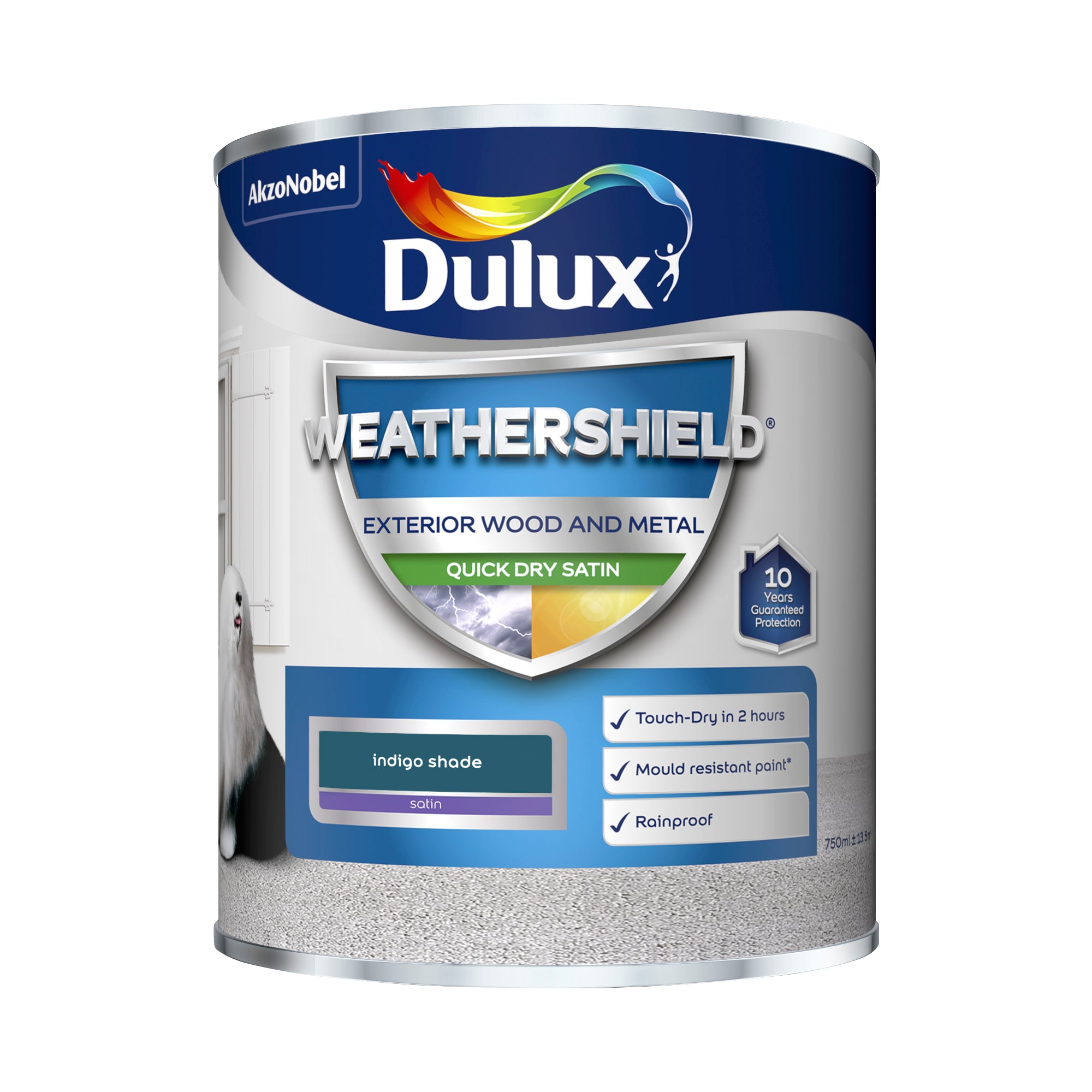 Dulux Weathershield Quick Dry Satin Indigo Shade 750ml