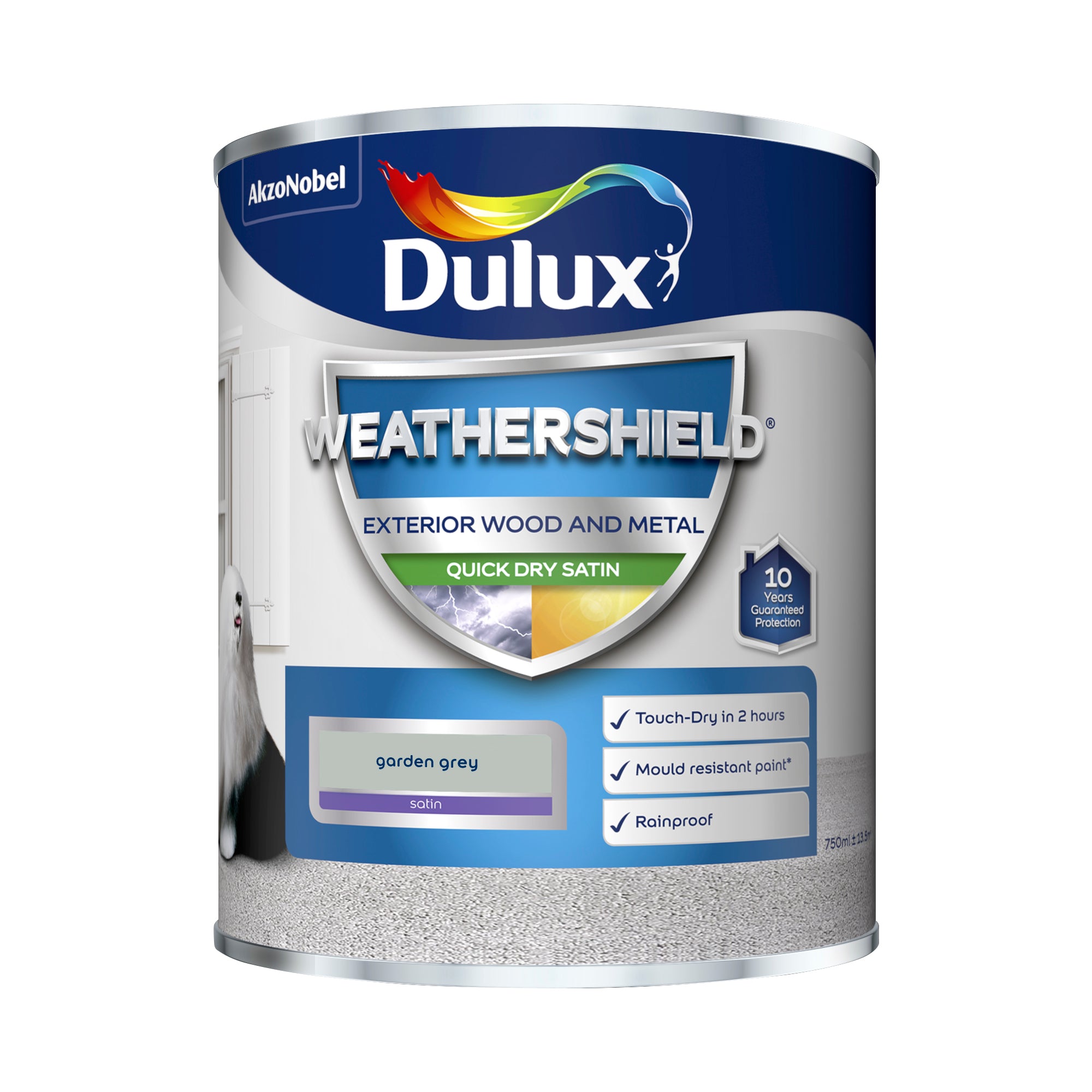 Dulux Weathershield Quick Dry Satin Garden Grey 750ml