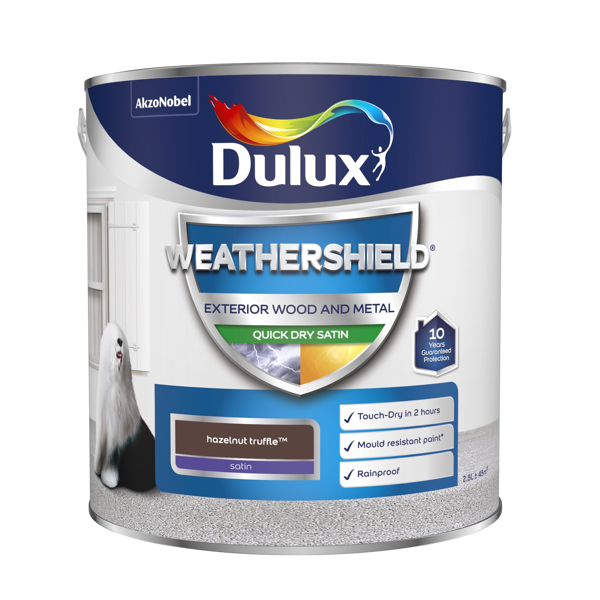 Dulux Weathershield Quick Dry Satin Hazelnut Truffle 2.5L