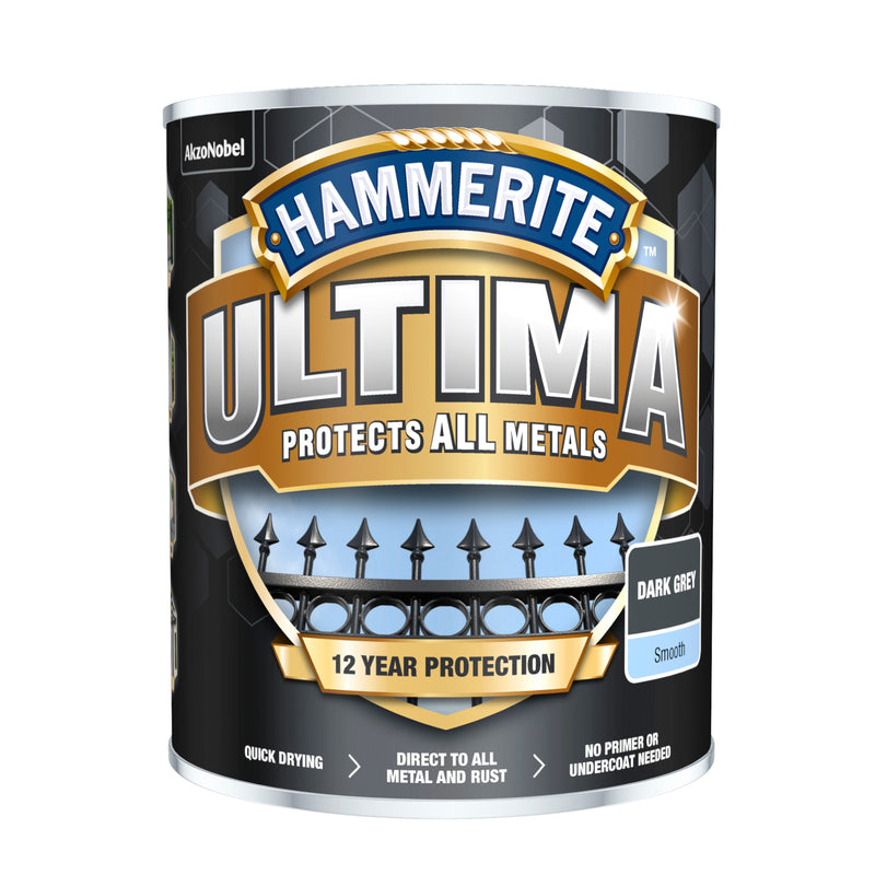 Hammerite Ultima Smooth Dark Grey 750ml