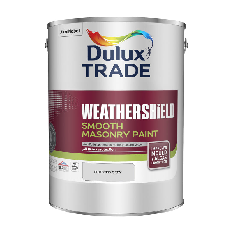 Dulux Trade Weathershield Smooth Masonry Frosted Grey 5L