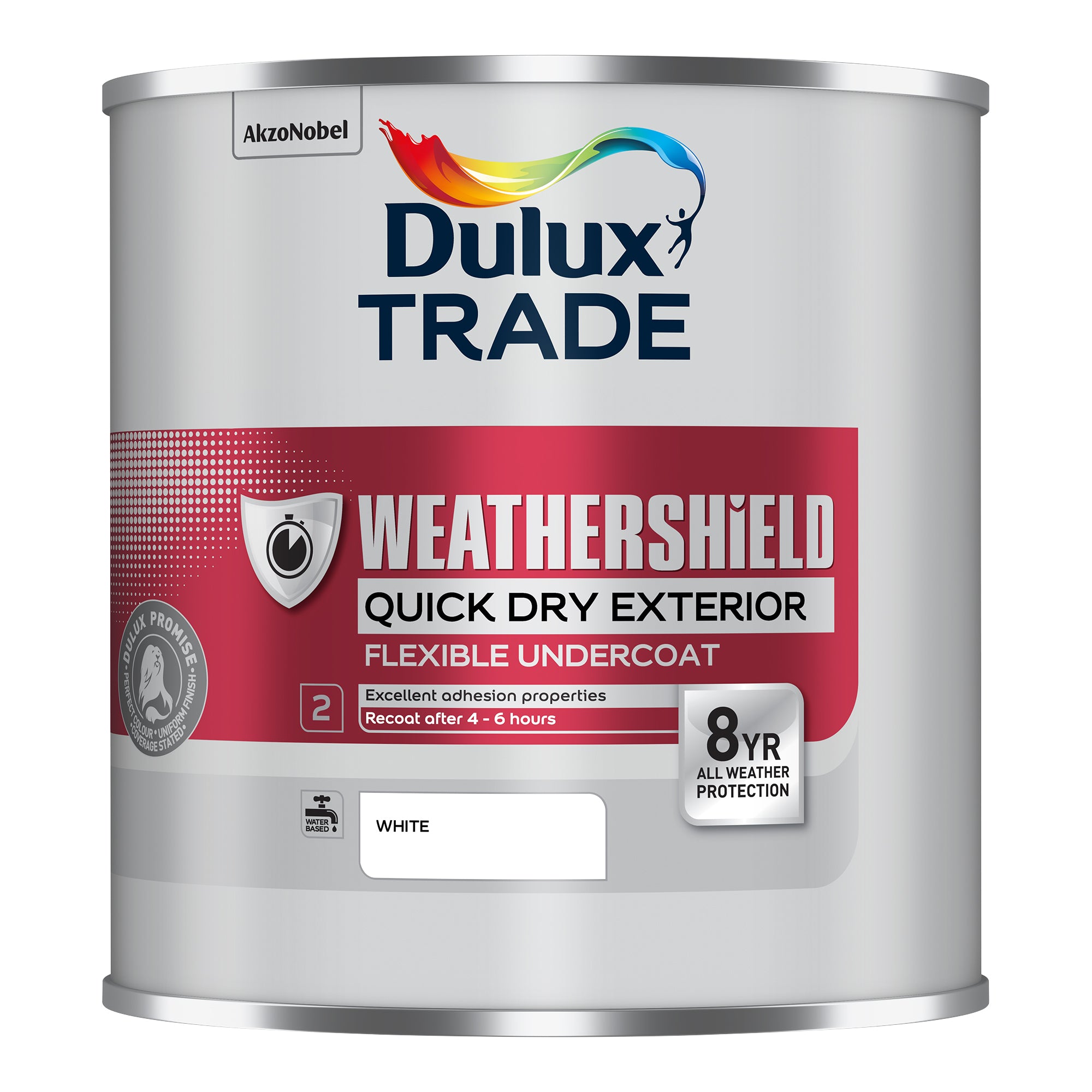 Dulux Trade Weathershield Quick Drying Exterior Flexible Undercoat White 1L