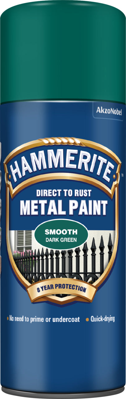 Hammerite Metal Paint Smooth Dark Green Aerosol 400ml