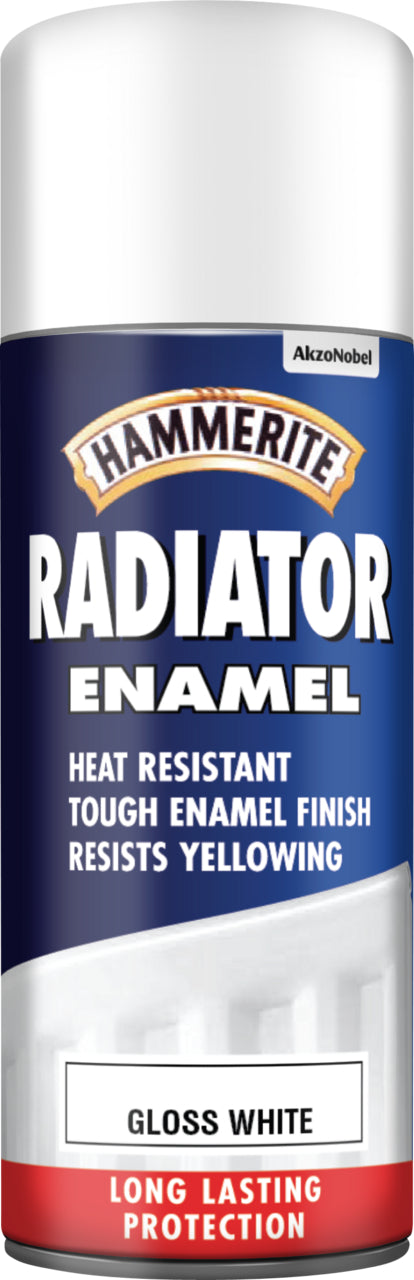 Hammerite Radiator Enamel Gloss White Aerosol 400ml