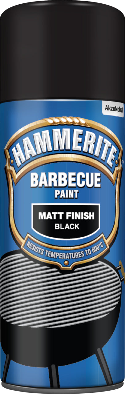Hammerite BBQ Paint Matt Black Aerosol 400ml