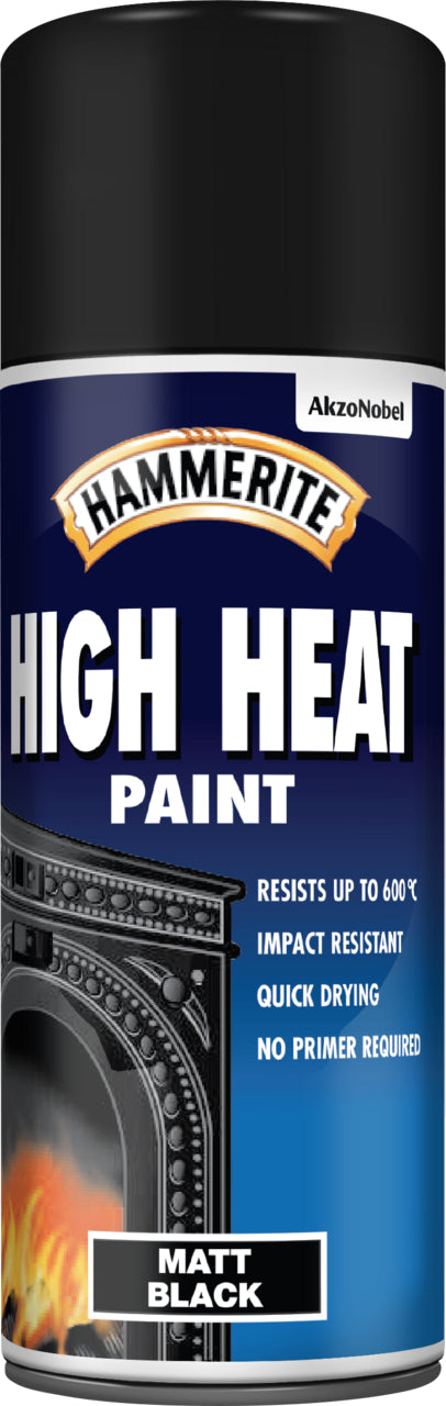 Hammerite Hi-Heat Paint Matt Black Aerosol 400ml