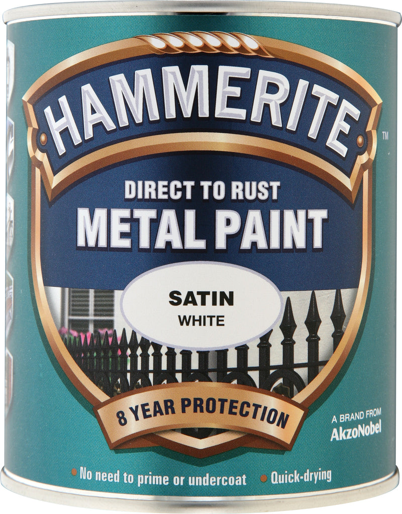 Hammerite Metal Paint Satin White 750ml
