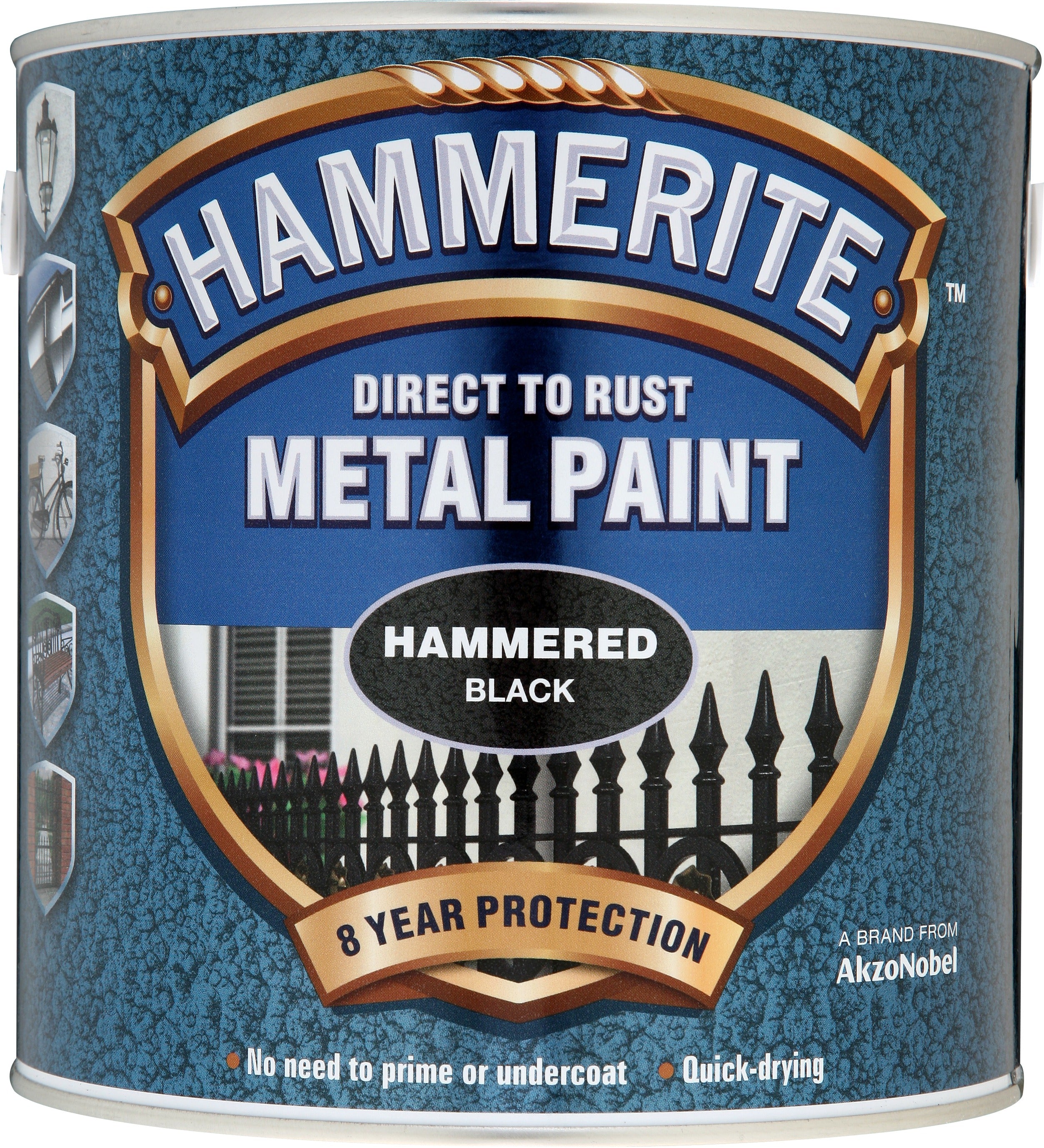 Hammerite Metal Paint Hammered Black 2.5L