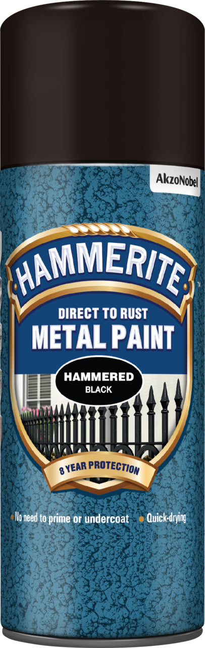 Hammerite Metal Paint Hammered Black Aerosol 400ml