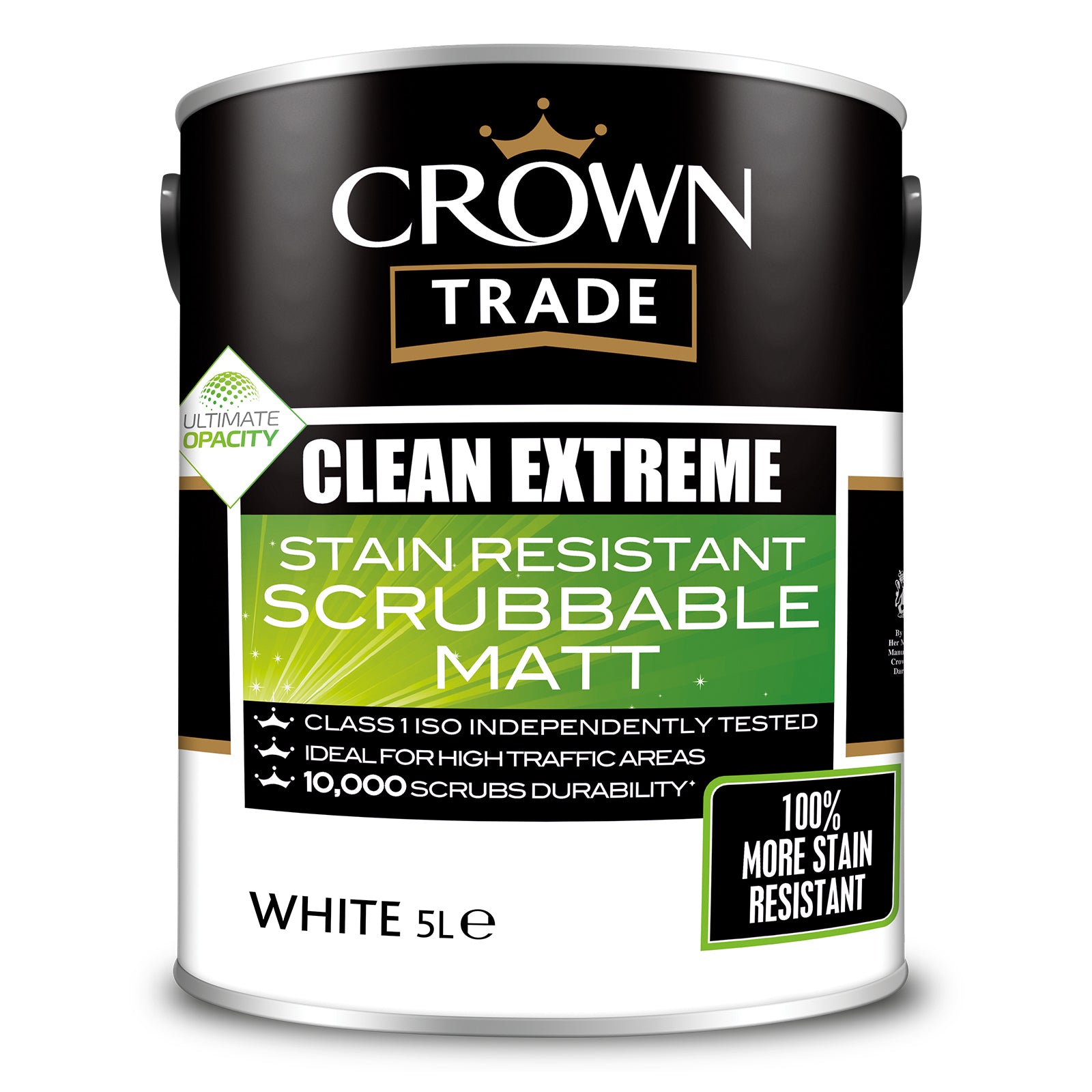 Crown Trade Clean Extreme Scrubbable Matt White 5L