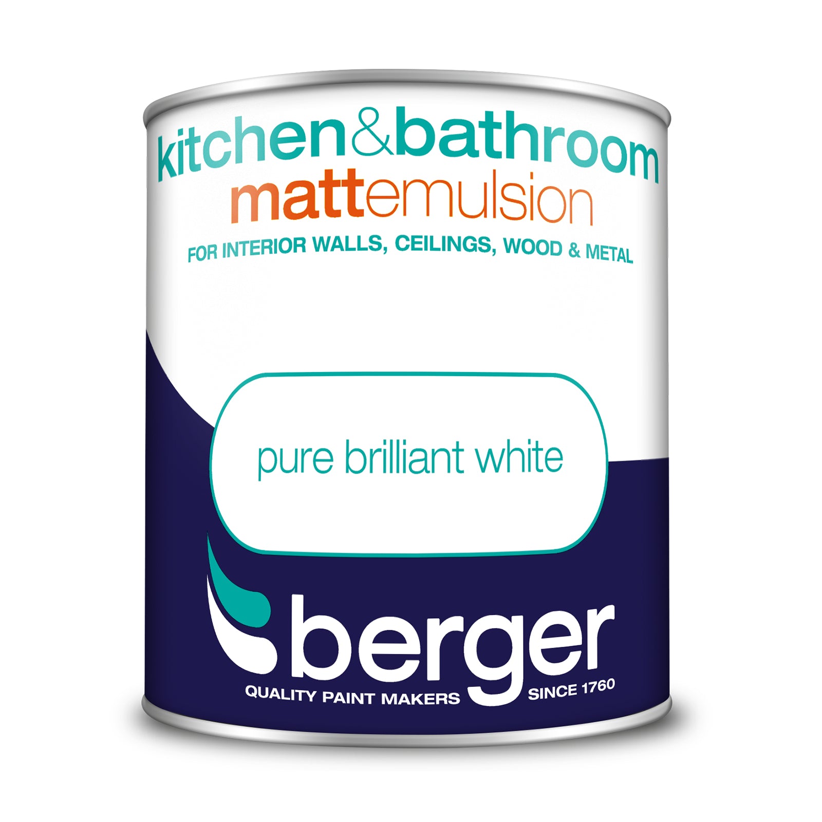 Berger Kitchen & Bathroom Matt Pure Brilliant White 1L