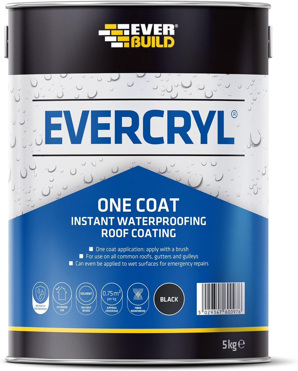 Everbuild Evercryl One Coat Black 5kg