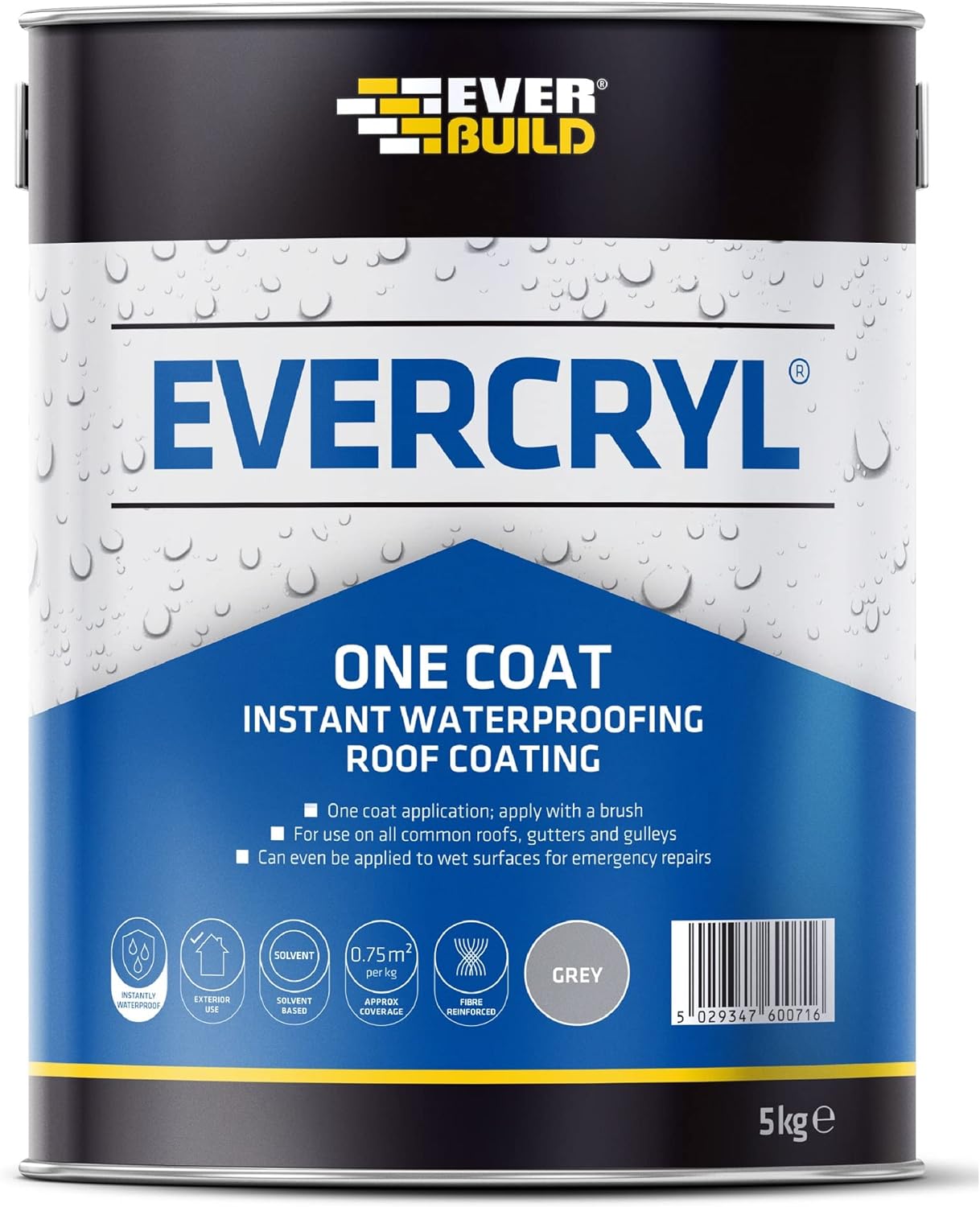 Everbuild Evercryl One Coat Grey 5KG