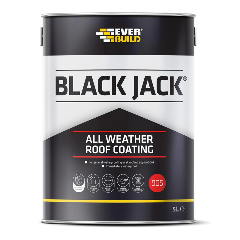 Everbuild 905 All Weather Roof Coating Black 5L