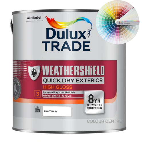 Dulux Trade Weathershield Quick Drying Exterior High Gloss Tinted Colour 2.5L