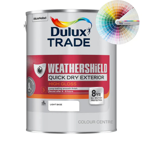 Dulux Trade Weathershield Quick Drying Exterior High Gloss Tinted Colour 5L