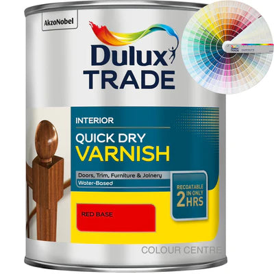 Dulux Trade Quick Drying Varnish Satin Tinted Colour 1L