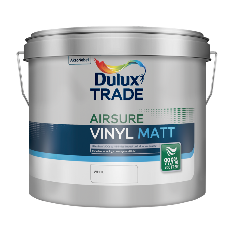 Dulux Trade Airsure Vinyl Matt White 10L