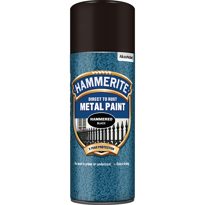 Hammerite Metal Paint Hammered Black Aerosol 400ml