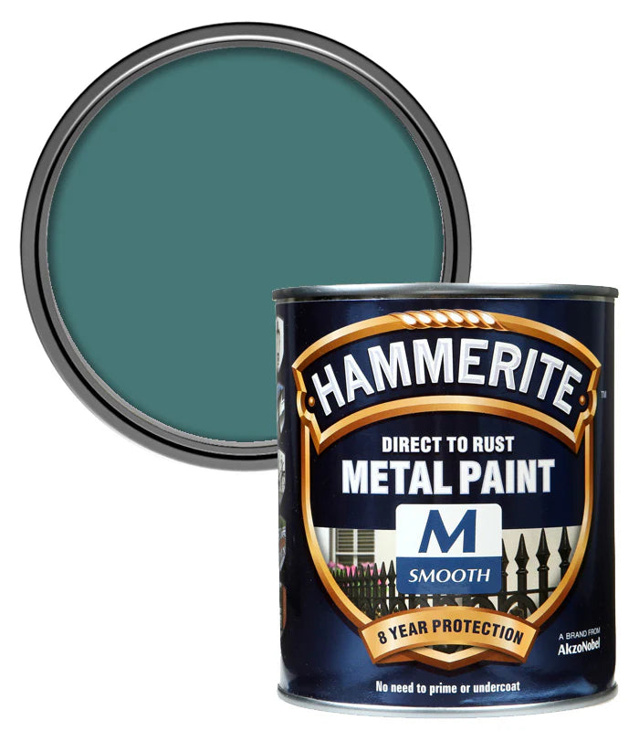 Hammerite Metal Paint Direct To Rust Smooth Emerald Stone 750ml