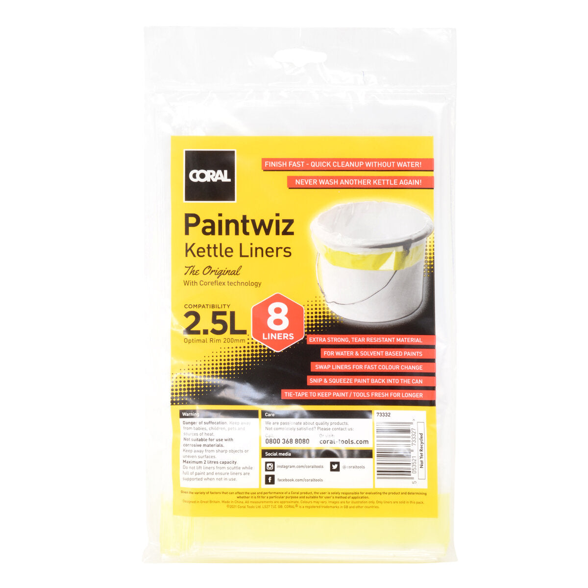 Coral Paintwiz Kettle Liners 2.5L (Pack of 8)