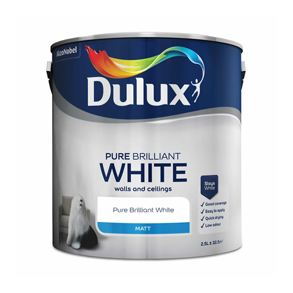 Dulux Matt Pure Brilliant White 2.5L
