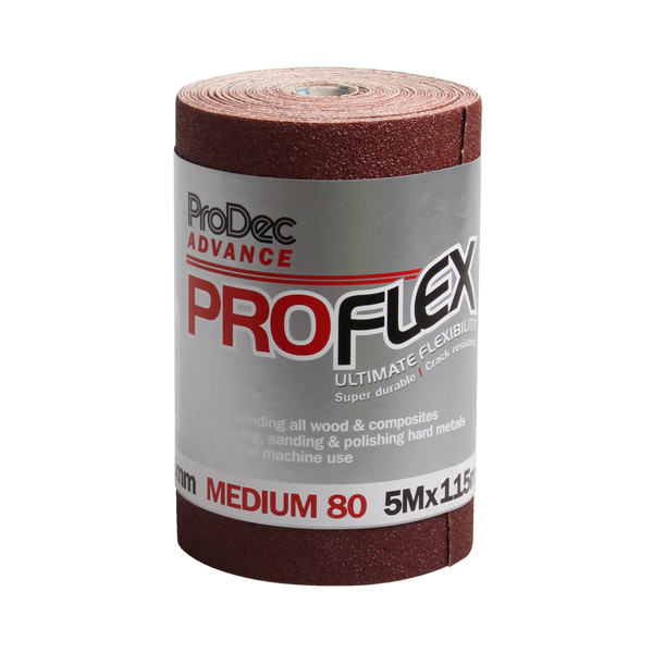 Proflex Wood & Metal Abrasive Roll 5m x 115mm P80