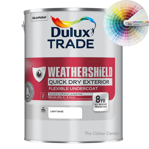 Dulux Trade Weathershield Quick Drying Exterior Flexible Undercoat Tinted Colour 5L