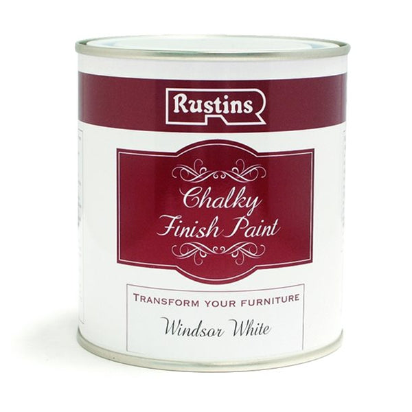 Rustins Chalky Finish Paint Windsor White 250ml/500ml