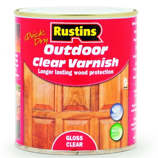 Rustins Outdoor Varnish Clear Gloss 250ml/500ml/1L/2.5L