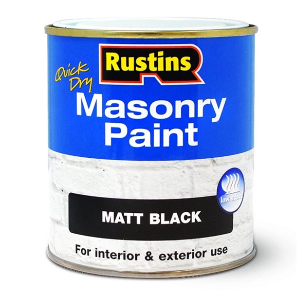 Rustins Masonry Paint Black 250ml/500ml