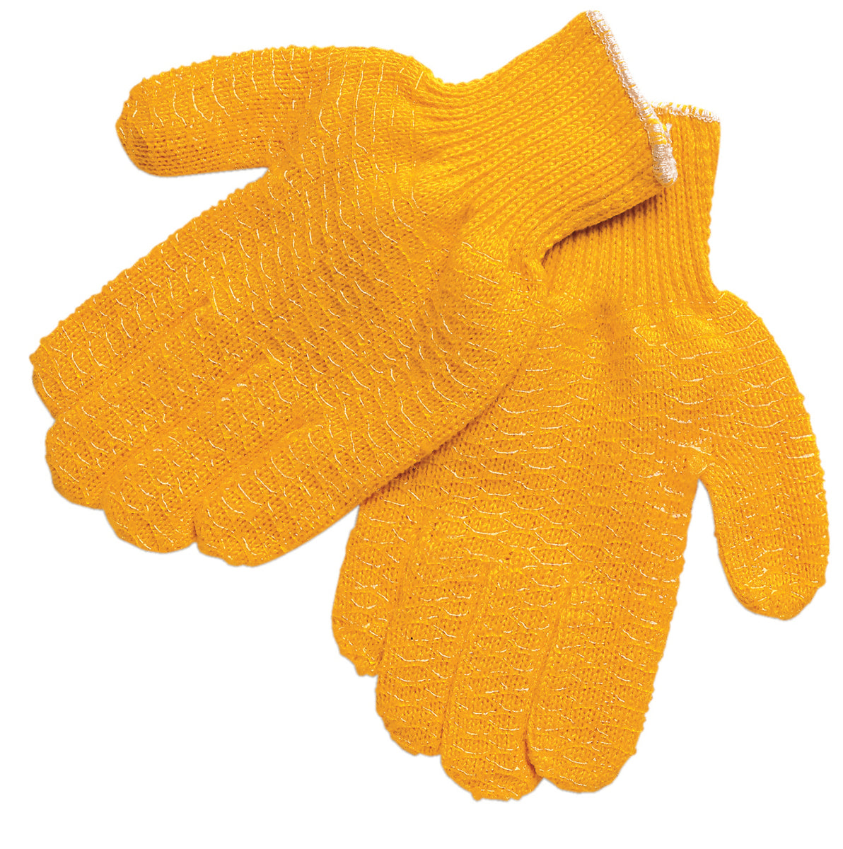 Orange Acrylic/Polyester Blend, PVC Honeycomb Criss-Cross Gloves