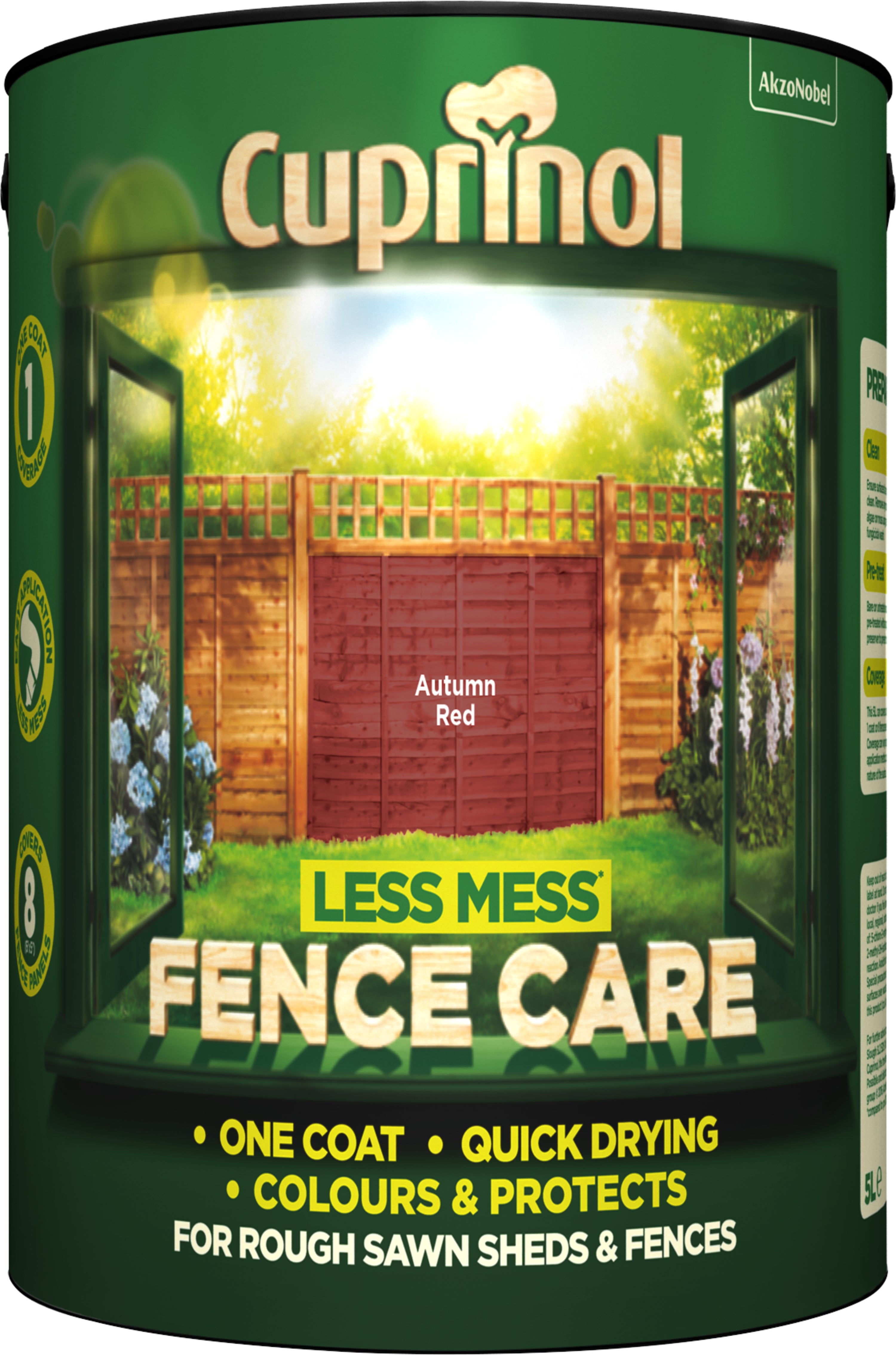 Cuprinol Less Mess Fence Care CARE Autumn Red 5L