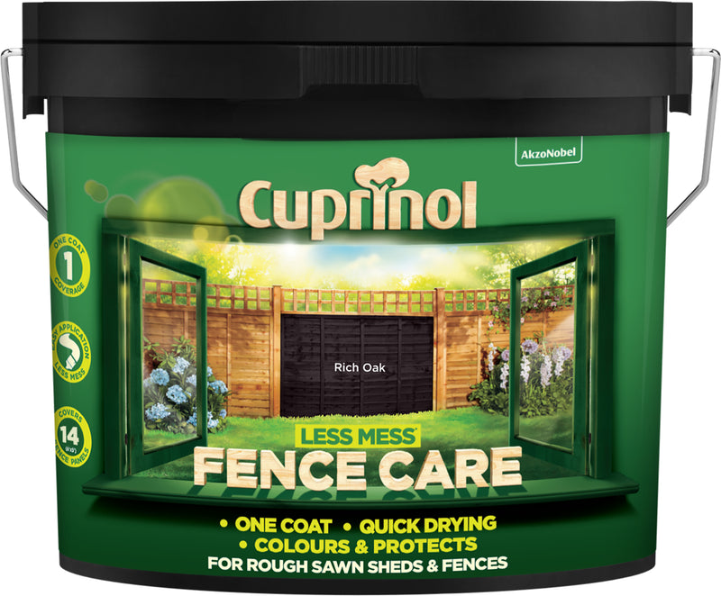 Cuprinol Less Mess Fence Care Rich Oak 9L