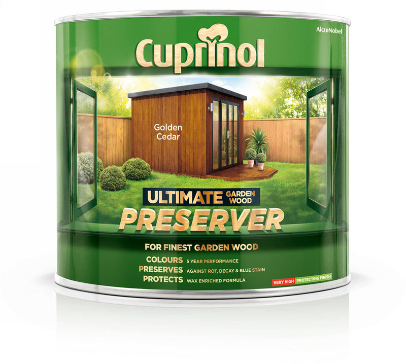 Cuprinol Ultimate Garden Wood Preserver Golden Cedar 1L