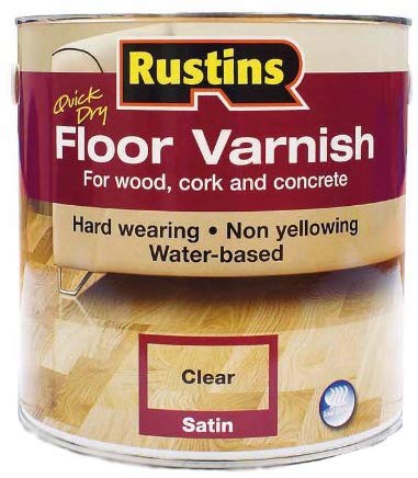 Rustins Quick Drying Floor Varnish Clear Satin 1L/2.5L/5L