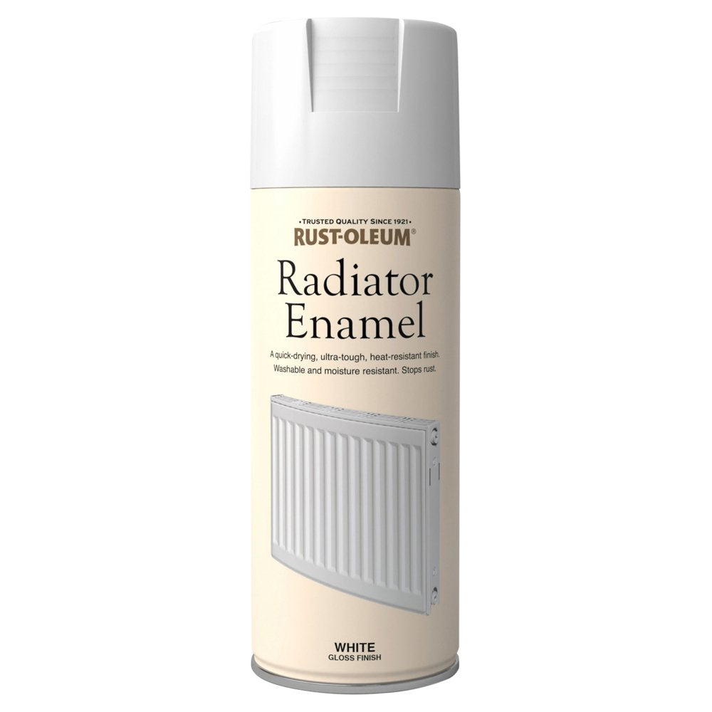 Rust-Oleum 400ml Radiator Enamel Spray Paint White (Satin/Gloss)