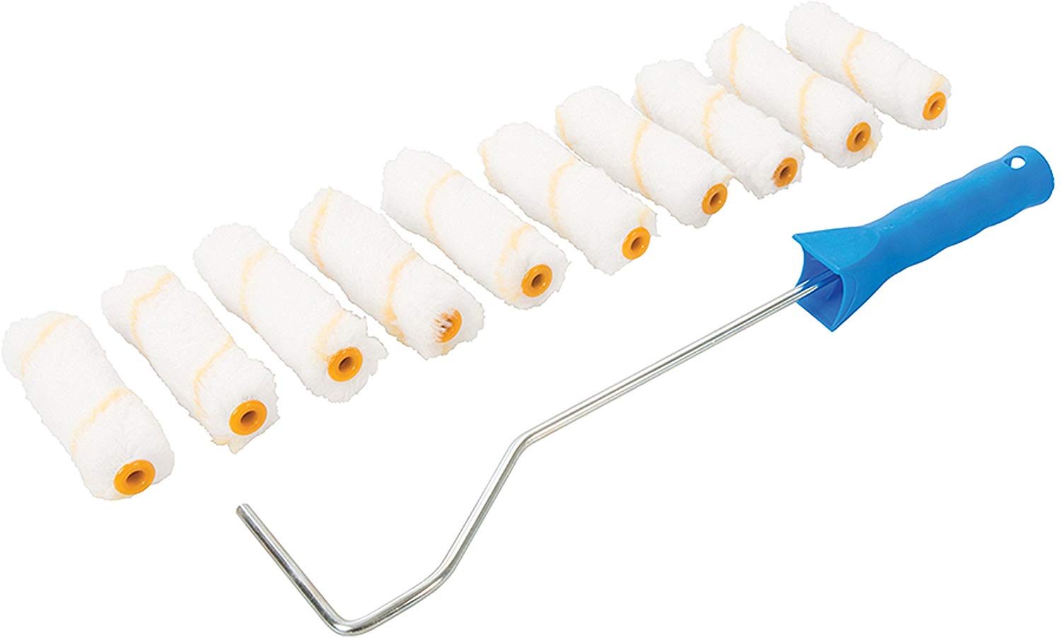 Mini Paint Roller Frame with 10 Medium-Pile Sleeves