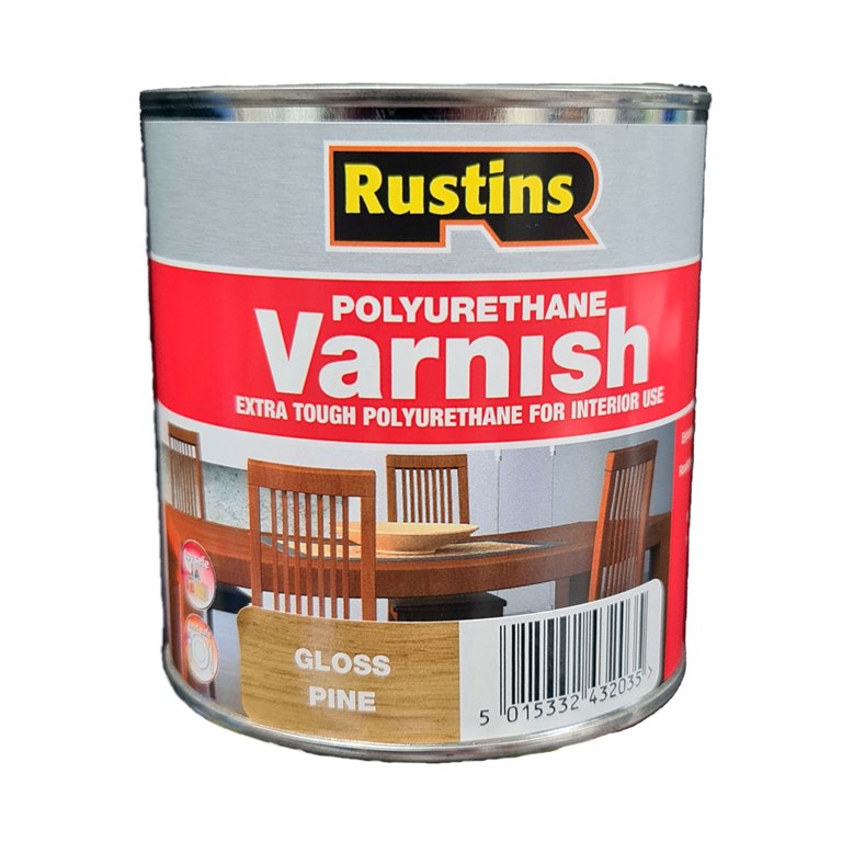 Rustins Polyurethane Coloured Varnish Gloss Pine 250ml/500ml/1L