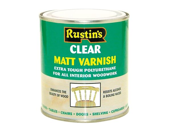 Rustins Polyurethane Clear Varnish Matt 250ml/500ml/1L/2.5L/5L