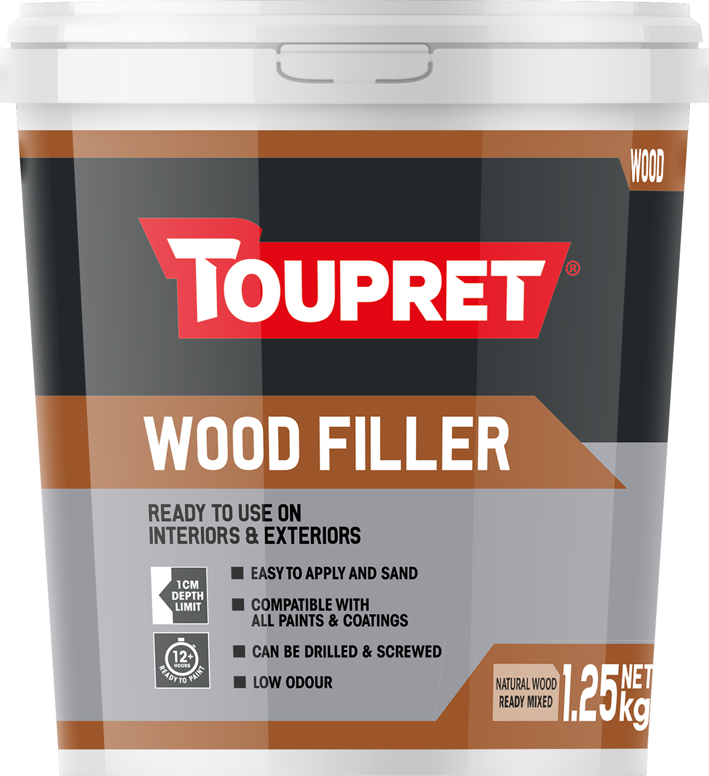 Toupret Wood Filler (Natural Wood, Ready Mixed, Int/Ext) 1.25kg