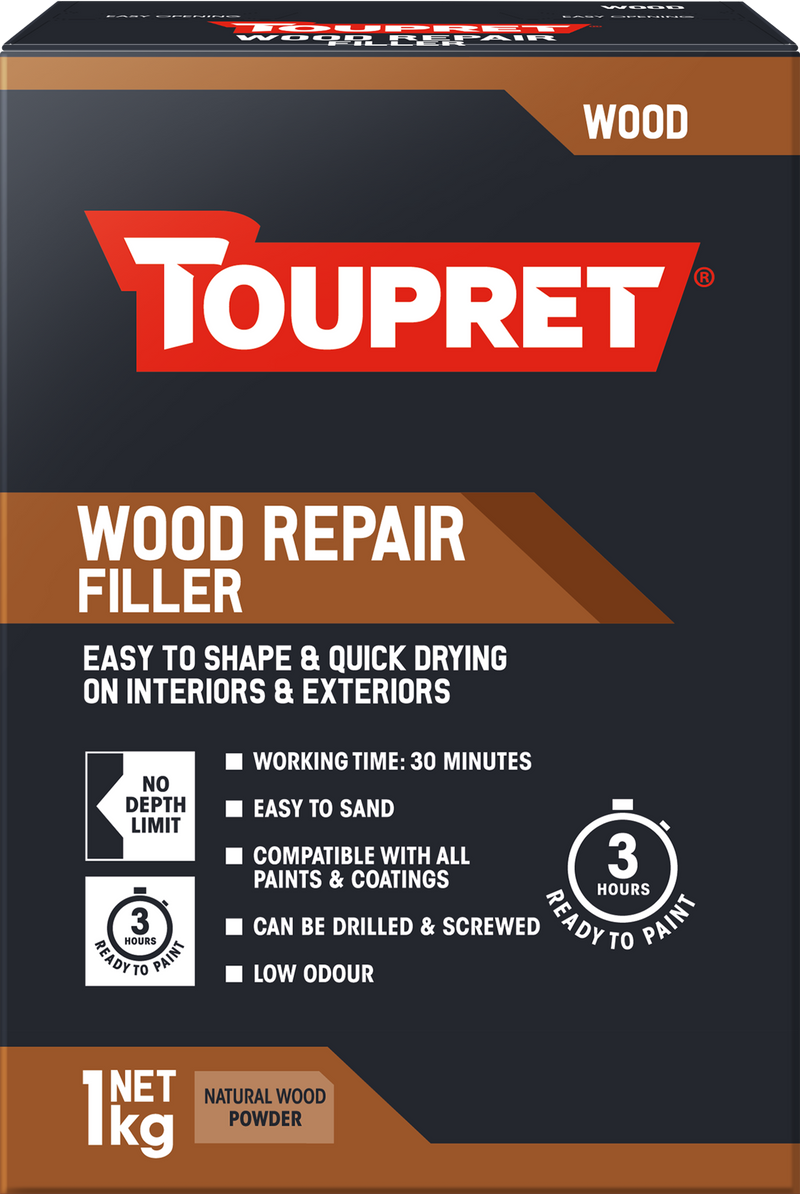 Toupret Wood Repair Filler (Natural Wood, Quick Drying, Int/Ext) 1kg
