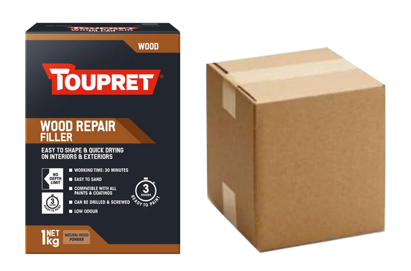 Toupret Wood Repair Filler (Natural Wood, Quick Drying, Int/Ext) 1kg (Box of 8)