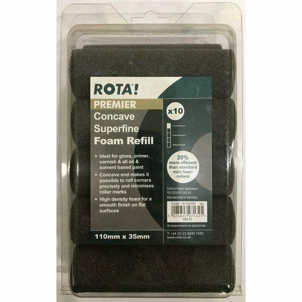 Rota Premier Concave Superfine Foam Refill 110mm (Pack of 10)