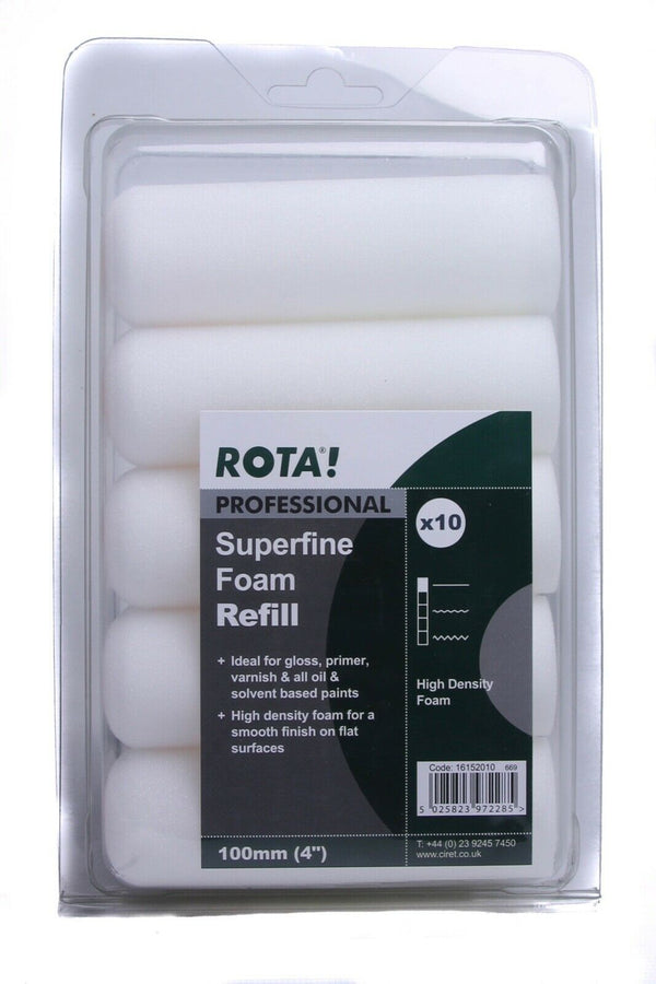 Rota Professional Superfine Foam Refill 4" (Pack of 10)