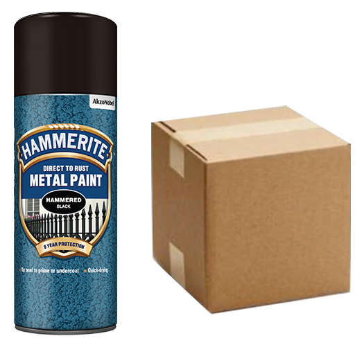 Hammerite Hammered Direct To Rust Spray 400ml (Pack of 6)